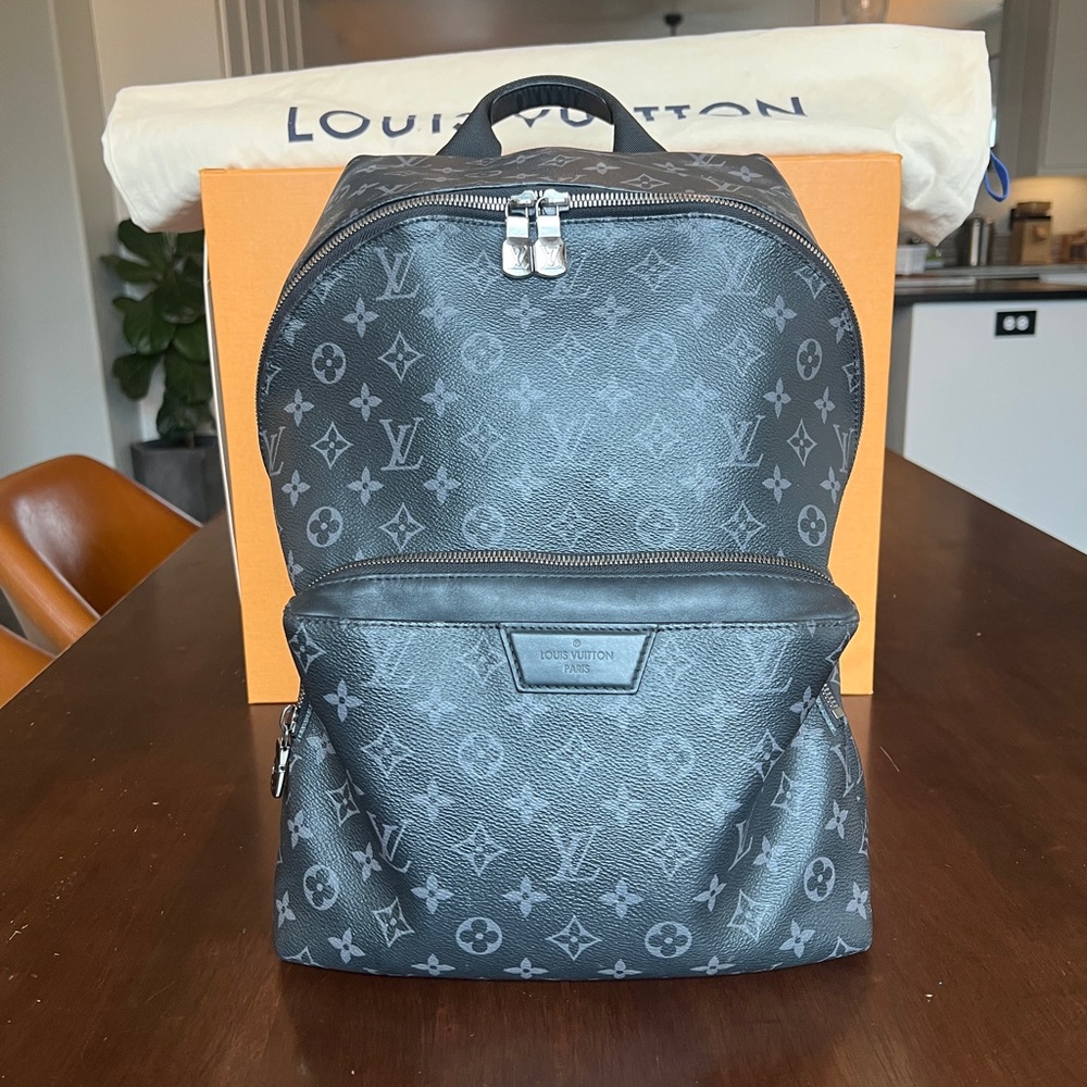 Louis Vuitton Backpack Monogram Eclipse and Leather Trim